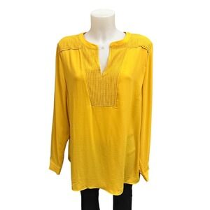 Talbots Yellow Chiffon Lightweight Breezy Blouse size XL New